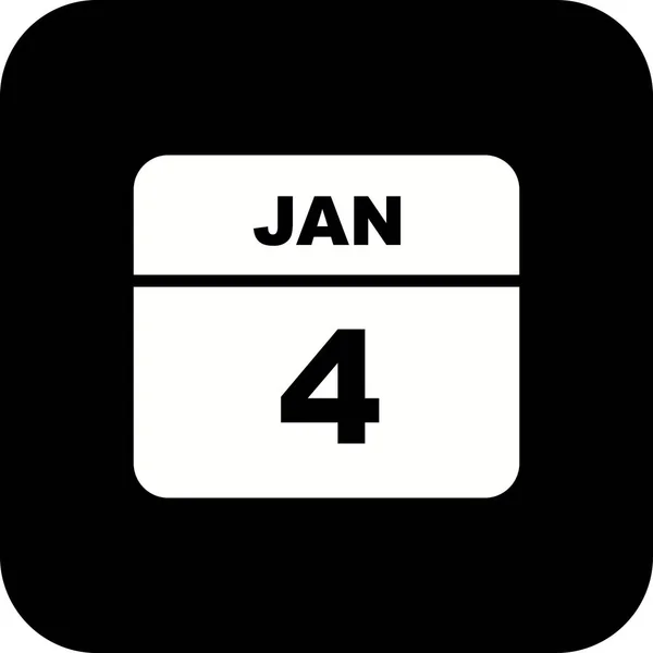 4 січня дата на Одноденний календар — стокове фото