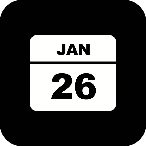 January 26th Date on a Single Day Calendar — Stock Photo, Image