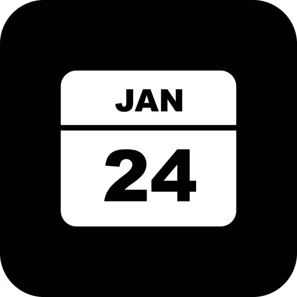 24 januari datum på en enda dag kalender — Stockfoto