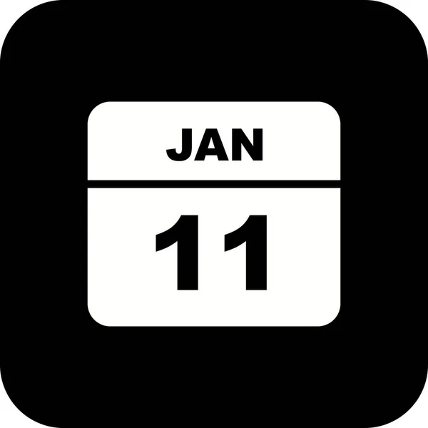 11 janvier Date sur un calendrier d'un seul jour — Photo