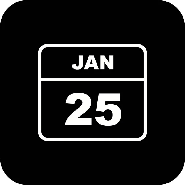 25 de enero Fecha en un calendario de un solo día —  Fotos de Stock