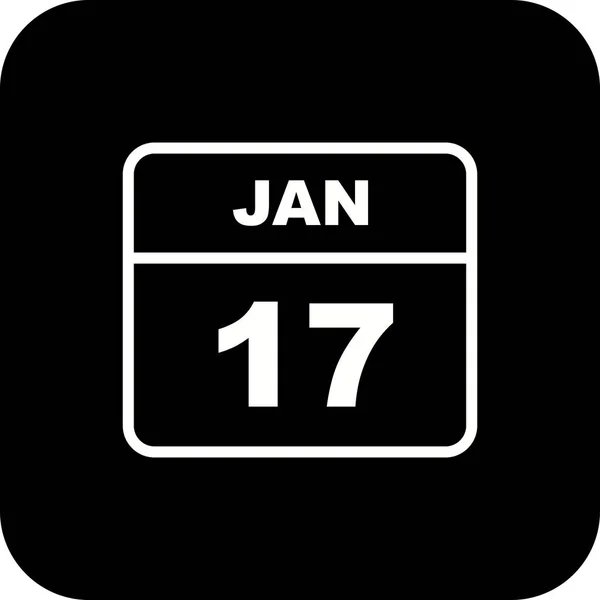 17 січня дата на Одноденний календар — стокове фото
