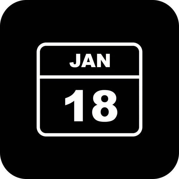 18 січня-дата одноденного календаря — стокове фото