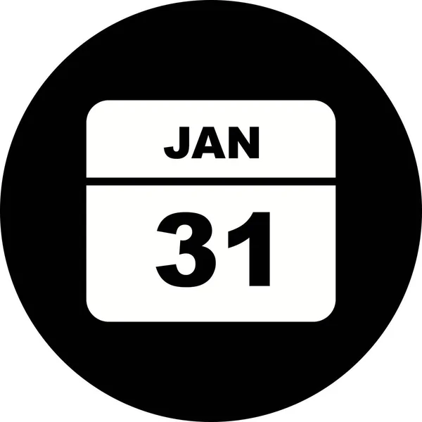 31 januari datum på en enda dag kalender — Stockfoto
