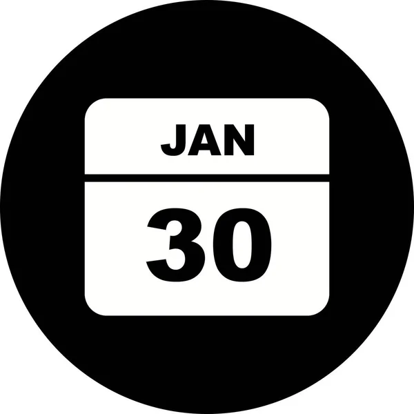 30 januari datum op een enkele dag kalender — Stockfoto