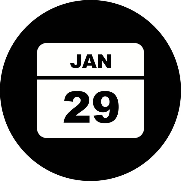 January 29th Date on a Single Day Calendar — Stock Photo, Image