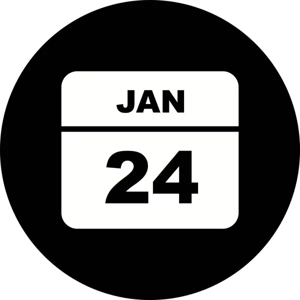24 januari datum på en enda dag kalender — Stockfoto