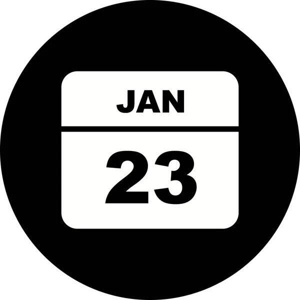 23 januari datum på en enda dag kalender — Stockfoto