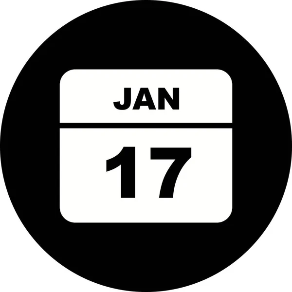 17 janvier Date sur un calendrier d'un seul jour — Photo