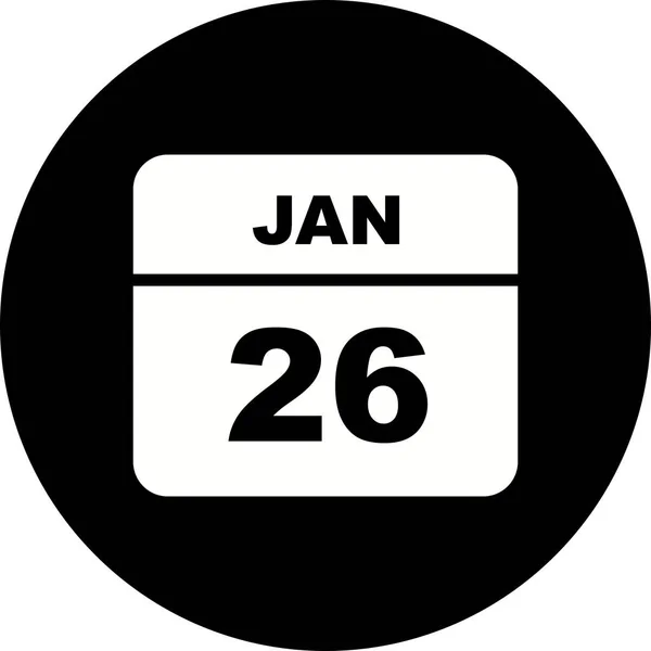 26 Ocak tarihinde tek bir gün takvimi — Stok fotoğraf