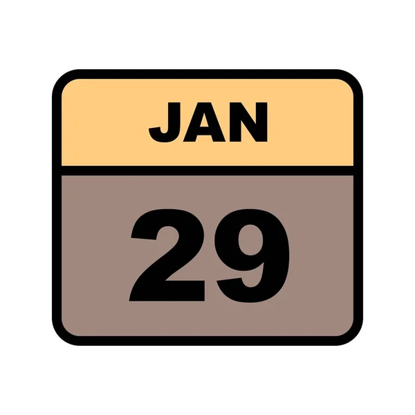 29 januari datum på en enda dag kalender — Stockfoto