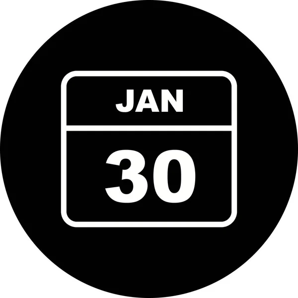 January 30th Date on a Single Day Calendar — Stock Photo, Image