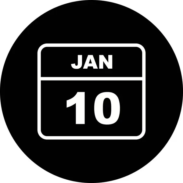 10 січня-дата одноденного календаря — стокове фото