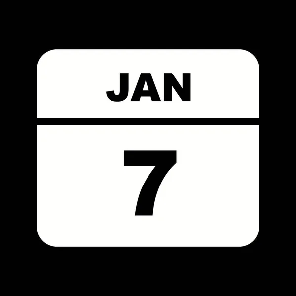 7. ledna dne v kalendáři jednoho dne — Stock fotografie