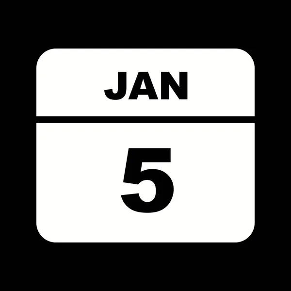 5. ledna dne v kalendáři jednoho dne — Stock fotografie