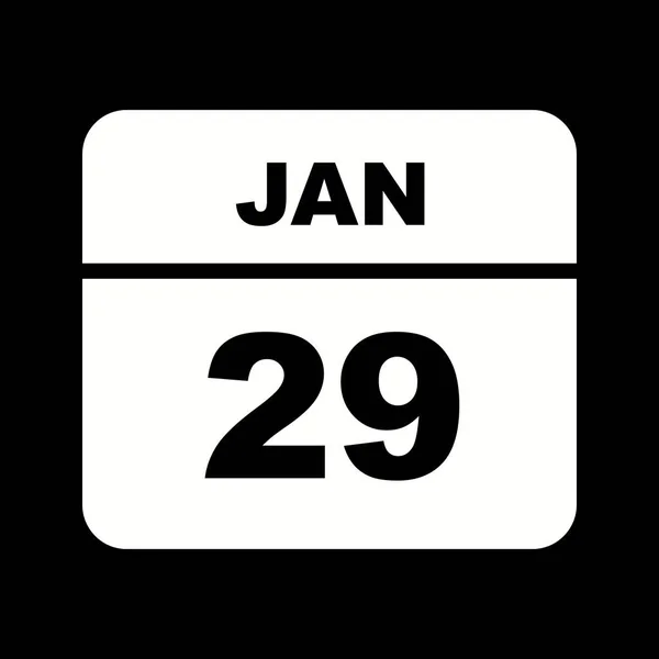 Január 29. dátum egy egynapos naptárban — Stock Fotó