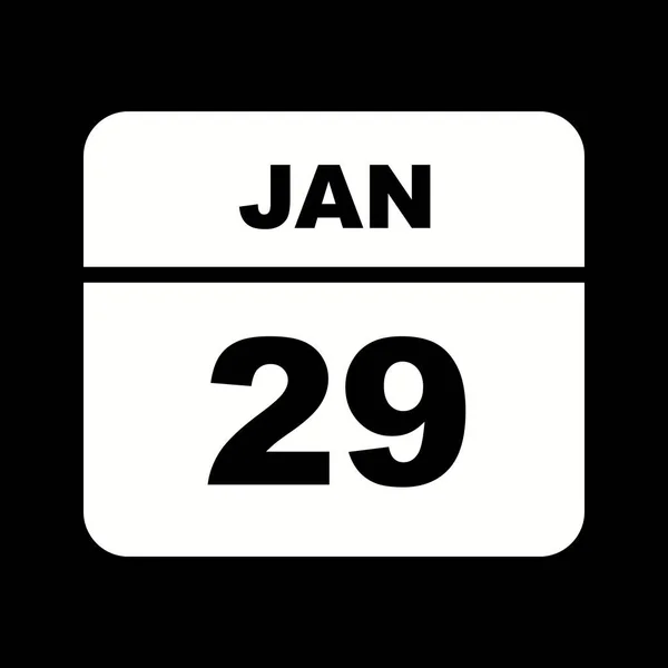 29 janvier Date sur un calendrier d'un seul jour — Photo