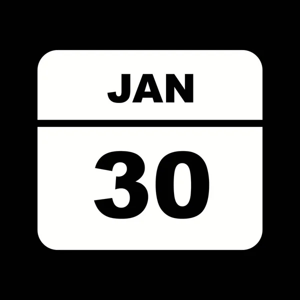 30 janvier Date sur un calendrier d'un seul jour — Photo