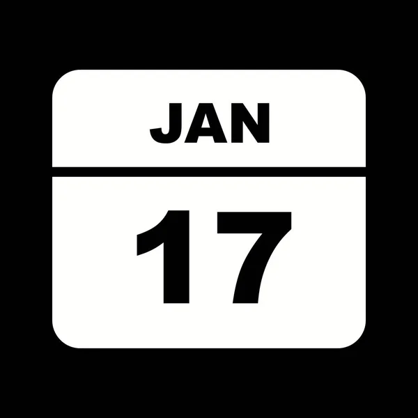 January 17th Date on a Single Day Calendar — Stock Photo, Image