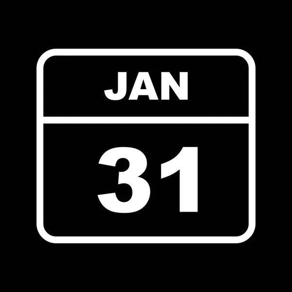 1月31日日期在单日日历 — 图库照片