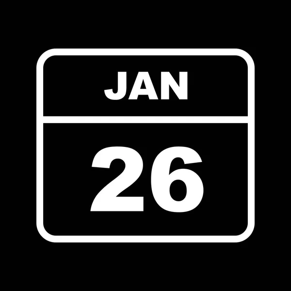 26th Ιανουαρίου ημερομηνία σε ημερολόγιο μίας ημέρας — Φωτογραφία Αρχείου