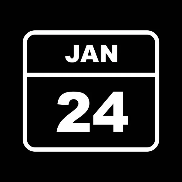 24. Januar Datum an einem einzigen Tag Kalender — Stockfoto