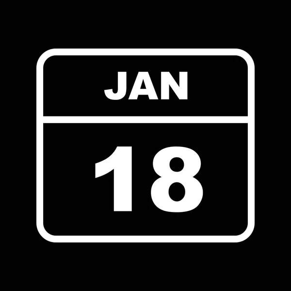 January 18th Date on a Single Day Calendar — Stock Photo, Image