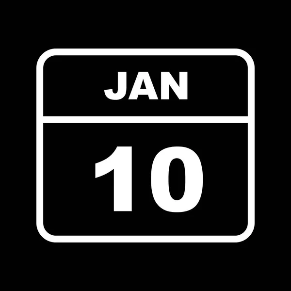 10 de enero Fecha en un calendario de un solo día —  Fotos de Stock