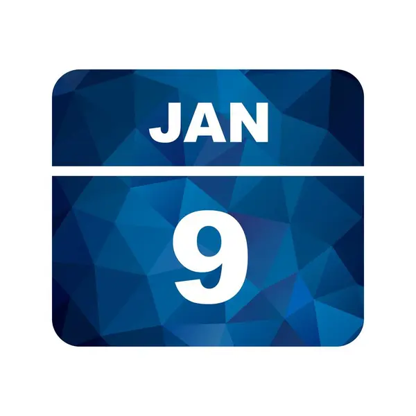 9 de enero Fecha en un calendario de un solo día —  Fotos de Stock