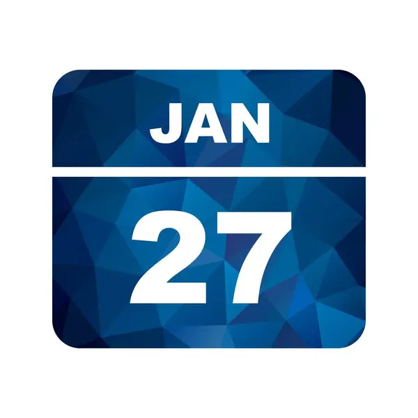 27 січня дата на Одноденний календар — стокове фото
