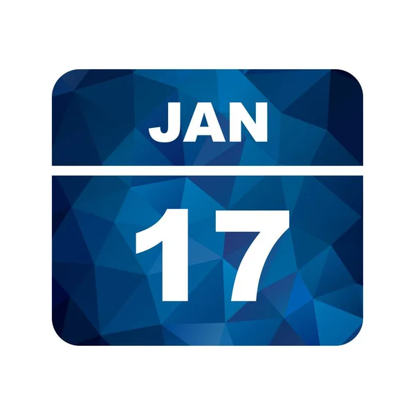17 stycznia Data w kalendarzu jednodniowe — Zdjęcie stockowe