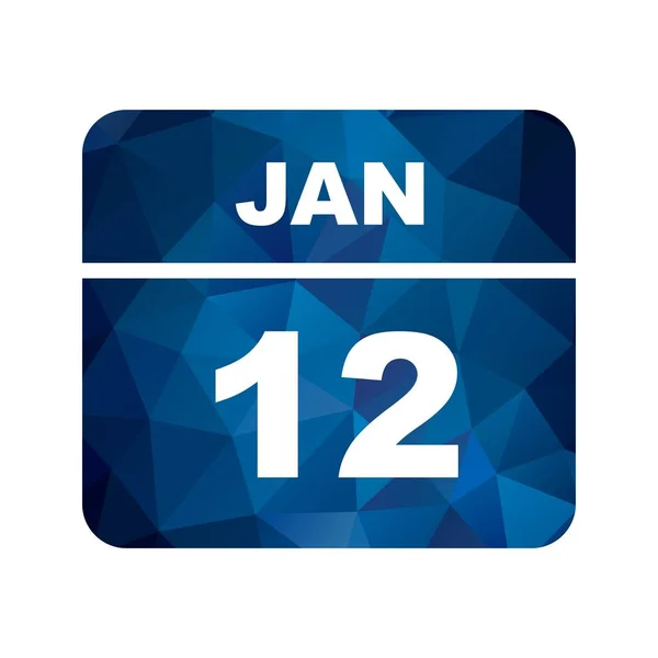 12 janvier Date sur un calendrier d'un seul jour — Photo