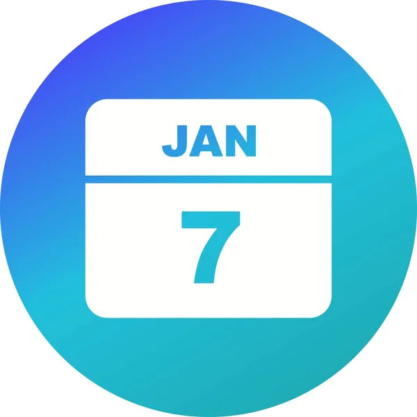 Data de 7 ianuarie într-un singur calendar de zi — Fotografie, imagine de stoc