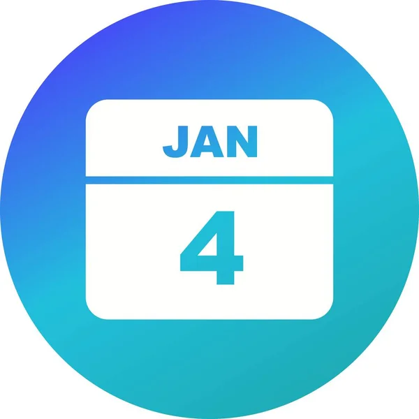 4 stycznia Data w kalendarzu jednodniowe — Zdjęcie stockowe