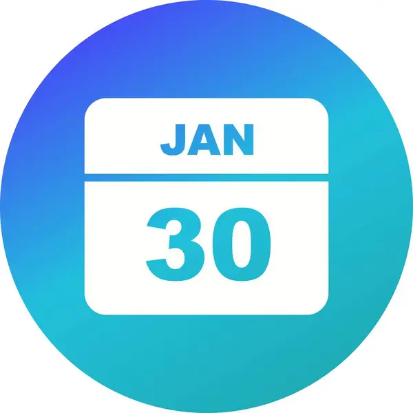 30 de janeiro Data em um calendário único dia — Fotografia de Stock
