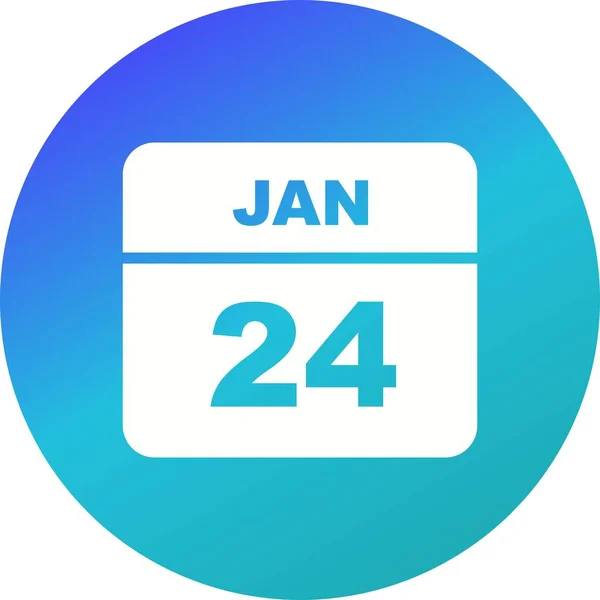 24 stycznia Data w kalendarzu jednodniowe — Zdjęcie stockowe