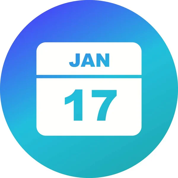 17 de janeiro Data em um calendário único dia — Fotografia de Stock