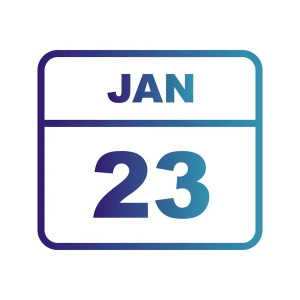 23 de enero Fecha en un calendario de un solo día —  Fotos de Stock