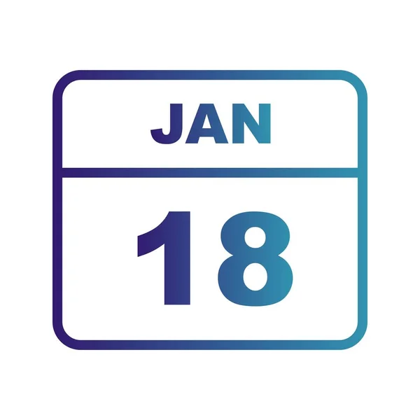 18 de enero Fecha en un calendario de un solo día —  Fotos de Stock