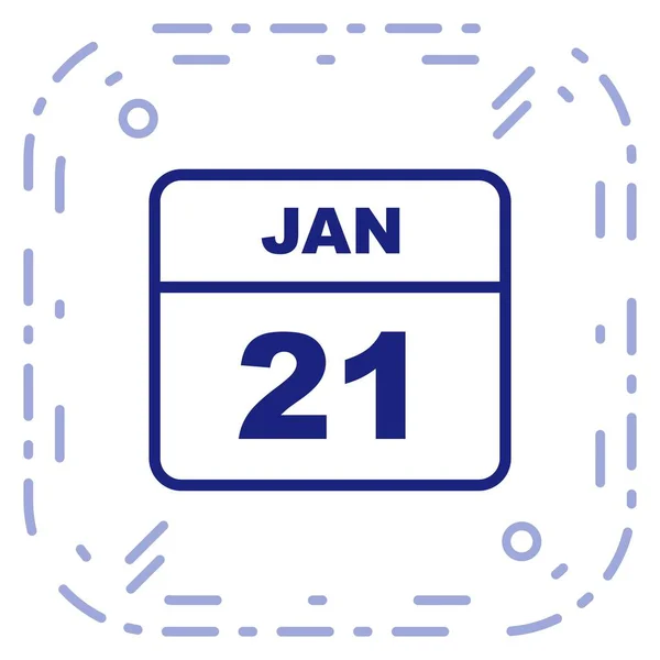 21 січня Дата в одноденному календарі — стокове фото