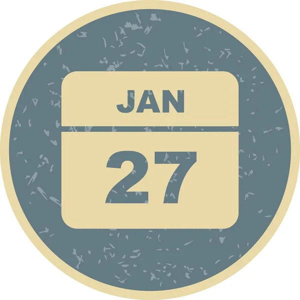27 de janeiro Data em um calendário único dia — Fotografia de Stock