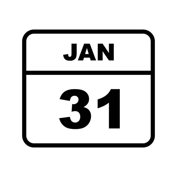 January 31st Date on a Single Day Calendar — Stock Photo, Image