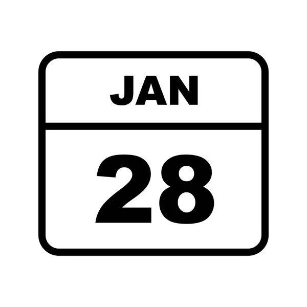 28. Januar Datum an einem einzigen Tag Kalender — Stockfoto