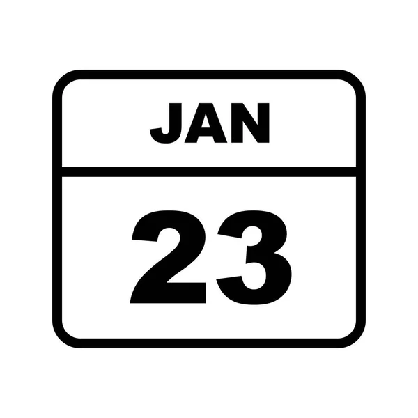 23 januari datum på en enda dag kalender — Stockfoto