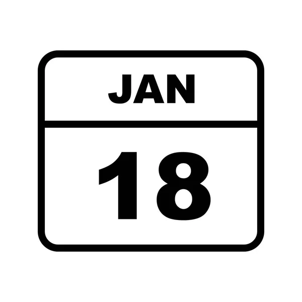 18ου Ιανουαρίου ημερομηνία σε ημερολόγιο μίας ημέρας — Φωτογραφία Αρχείου