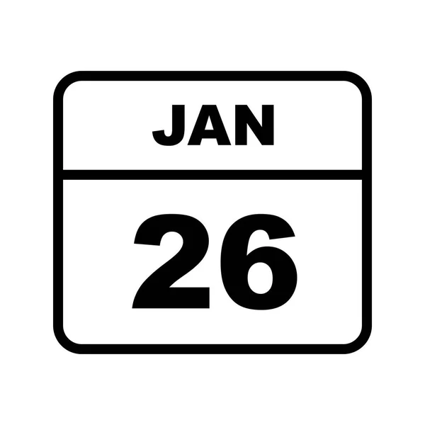 26th Ιανουαρίου ημερομηνία σε ημερολόγιο μίας ημέρας — Φωτογραφία Αρχείου