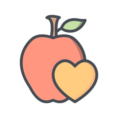 İllüstrasyon sağlıklı gıda simgesi