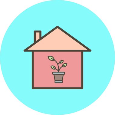 İllüstrasyon bitki evi simgesi