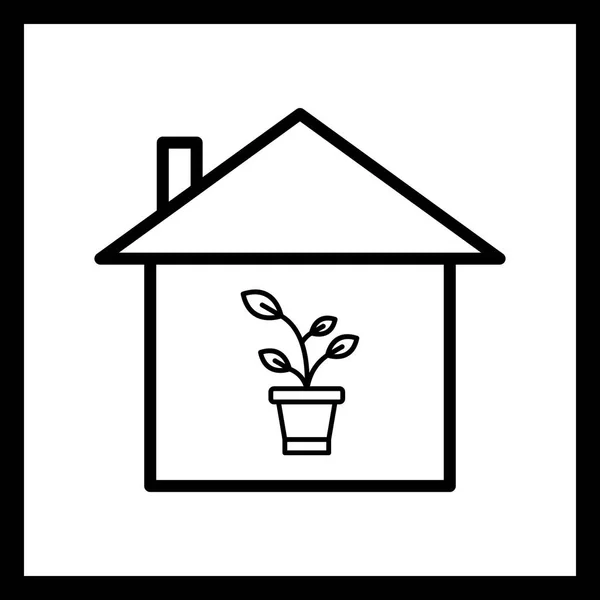 Icono de casa de planta de ilustración —  Fotos de Stock