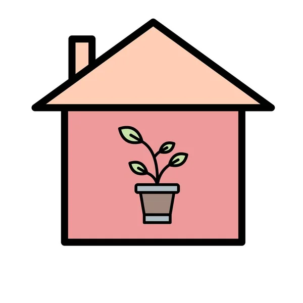 Ilustracja roślina dom ikona — Zdjęcie stockowe